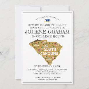 Carte Caroline du Sud   College Bound Graduation Party