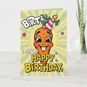 Carte Carotte drôle Joyeux anniversaire