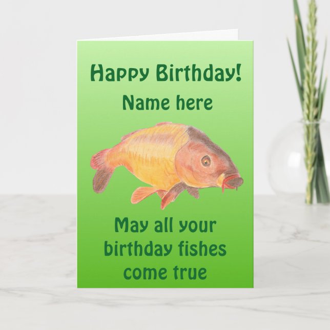 Carte Carp Fish Birthday card (Devant)