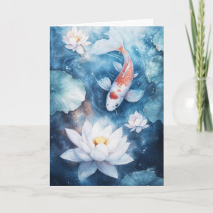 Carte Carpes koï gracieuses avec des eaux paisibles