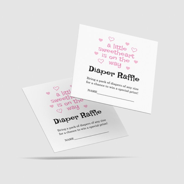 Carte Carré Baby shower de fille rose de la couche (Créateur téléchargé)