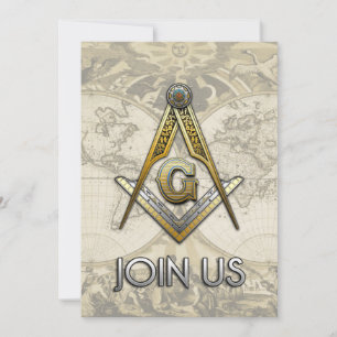 Carte Carré maçonnique et compas