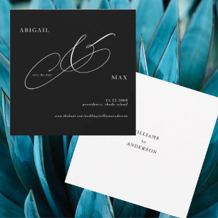 Carte Carré Mariage B/W intemporel Enregistrer la date