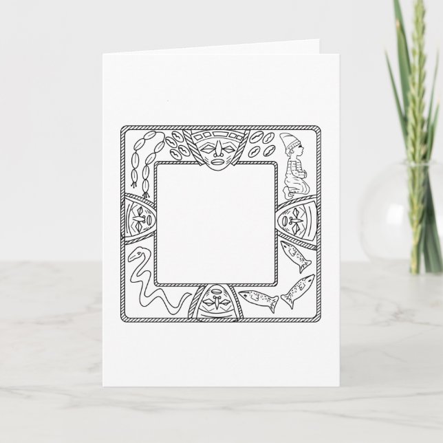 Carte Carré Opon Ifa Divination Plateau (Devant)