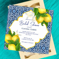 Carreaux bleus citron Amalfi Positano douche nupti