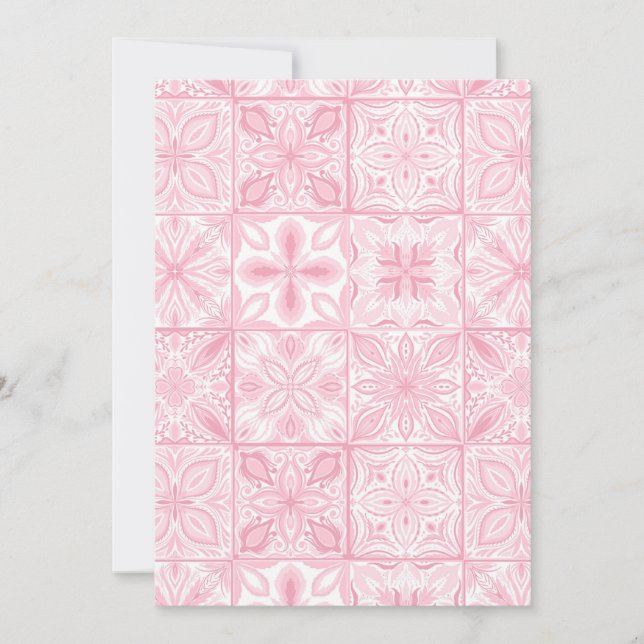 Carte Carreaux ornés en rose (Devant)
