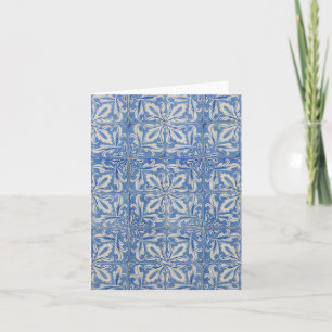 Carte Carreaux portugais Vintage Azulejos Bleu Blanc