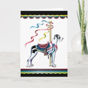 Carte Carrousel UC de harlequin de great dane -