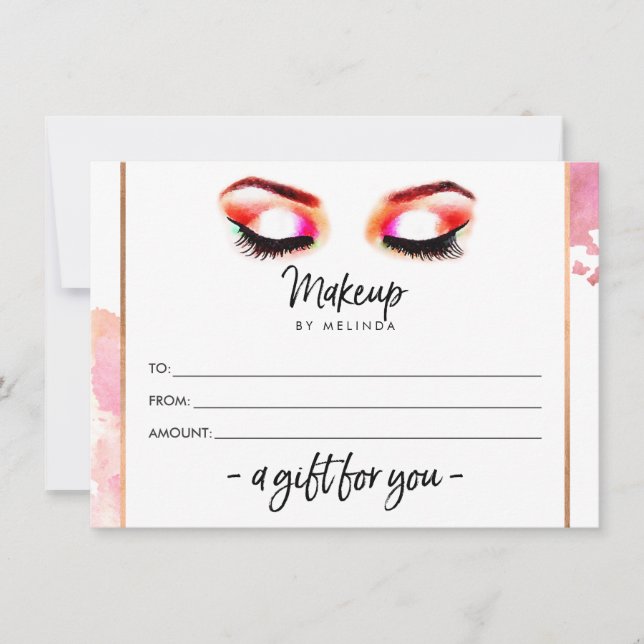 Carte Carte-cadeau pour artiste maquillage créative aqua (Devant)