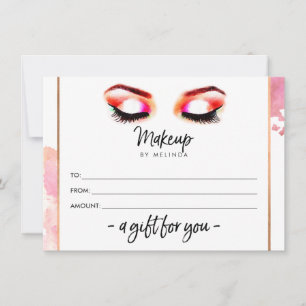 Carte Carte-cadeau pour artiste maquillage créative aqua