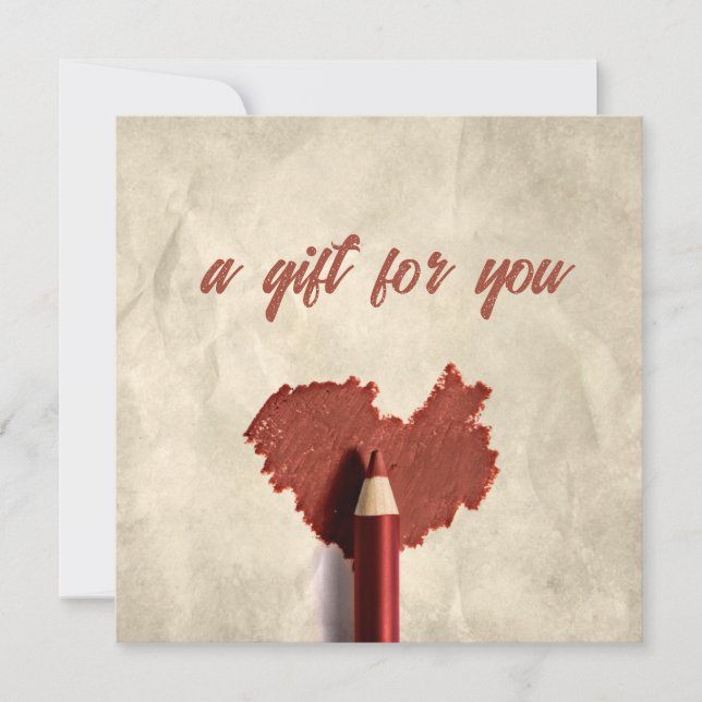 Carte Carte-cadeau Stylo à dessin en forme de coeur scin (Devant)
