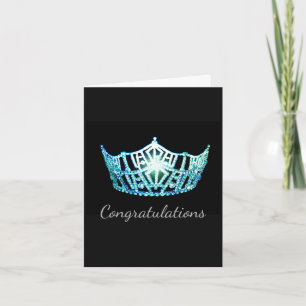 Carte Carte-Congrats de salutation de couronne d'Aqua de