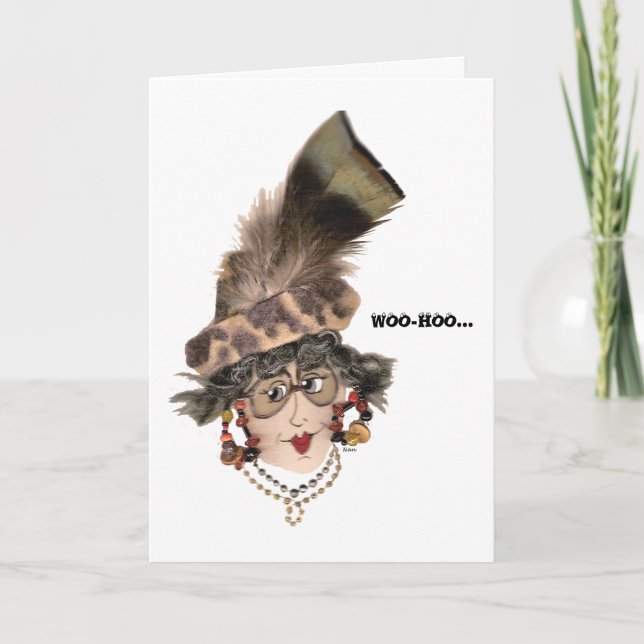 Carte Carte-Dame Humorousl WOO-HOO (Devant)