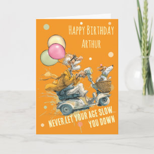 Carte ~Carte d'anniversaire drôle pour scooter de mobili