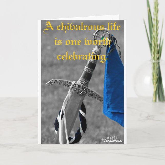 Carte "Carte d'anniversaire d'une vie chevaleresque" (Devant)