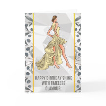 "Carte d'Anniversaire glamour - Mode élégante