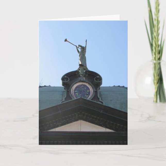 Carte “Carte de sympathie #3 « Ange trompettiste de sain (Devant)