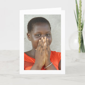 Carte Carte, "fille dans une robe rouge-orange "