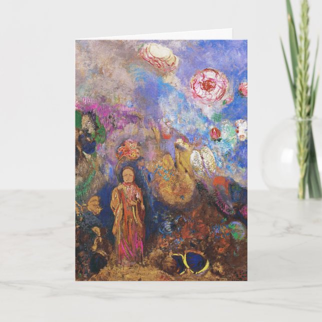 Carte Carte/Invitation : Bouddha et Fleur (Devant)