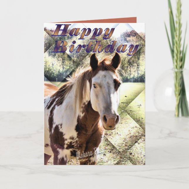 Carte Carte-personnaliser d'anniversaire de cheval (Devant)