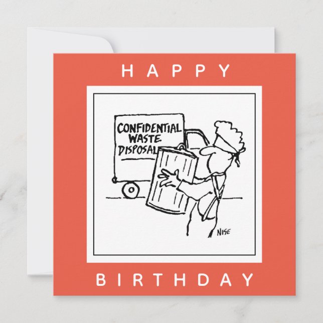 Carte Carton confidentiel d'élimination des déchets (Devant)