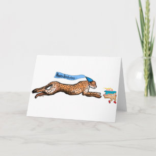 Carte Carton D'Anniversaire Du Gâteau Cheetah Et Runaway