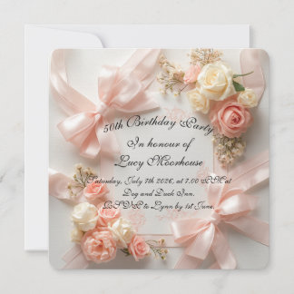 Carte Carton d'anniversaire floral à noeud papillon coqu