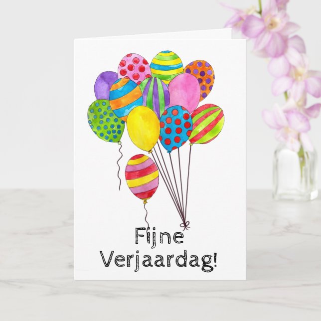 Carte Carton d'anniversaire hollandais de ballons (Orchidée)