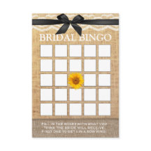 Carton de Bingo Mariage Ruban Noir Élégant Tournes