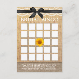 Carte Carton de Bingo Mariage Ruban Noir Élégant Tournes