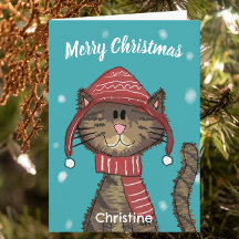 Carton de chat de Noël