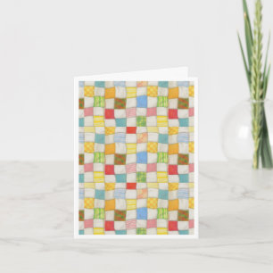 Carte CARTON DE FÊTE "CRAZY QUILT" / Blanc