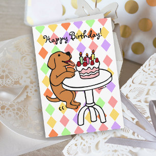 Carte Carton de l'Anniversaire Cake Fox Red Labrador