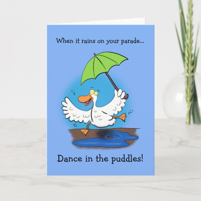 Carte Carton d'inspiration Happy dancing funny duck (Devant)