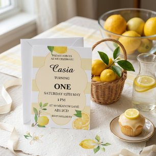 Carte Carton d'invitation d'anniversaire au citron perso
