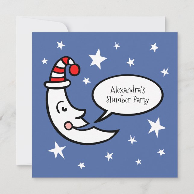 Carte Carton d'invitation d'anniversaire Moon & Stars Sl (Devant)