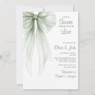 Carte Carton d'invitation de fiançailles couple avec nœu