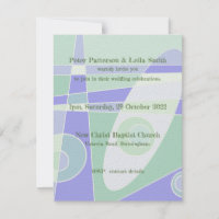 Carton d'invitation de mariage Abstrait Pastel Vio