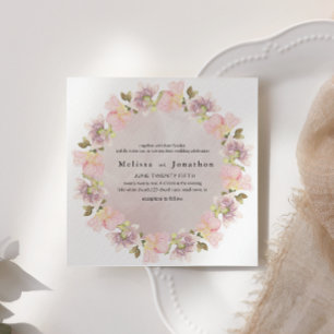 Carte Carton d'invitation de mariage floral Magnolia Rou