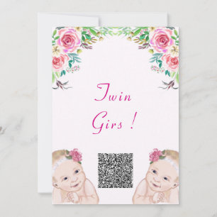 Carte Carton d'invitation pour l'anniversaire de jumelle