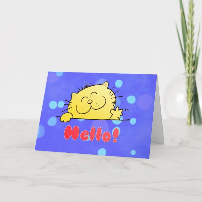Carte Carton mignon Kitty Hello (Devant)