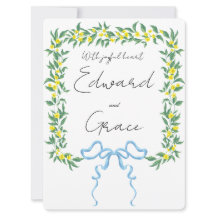 Carton plat d'invitation de mariage à fleur sauvag