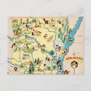 Carte Carton Vintage Arkansas