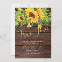 Cartons de Mariage Fleuris de Tournesols Rustiques