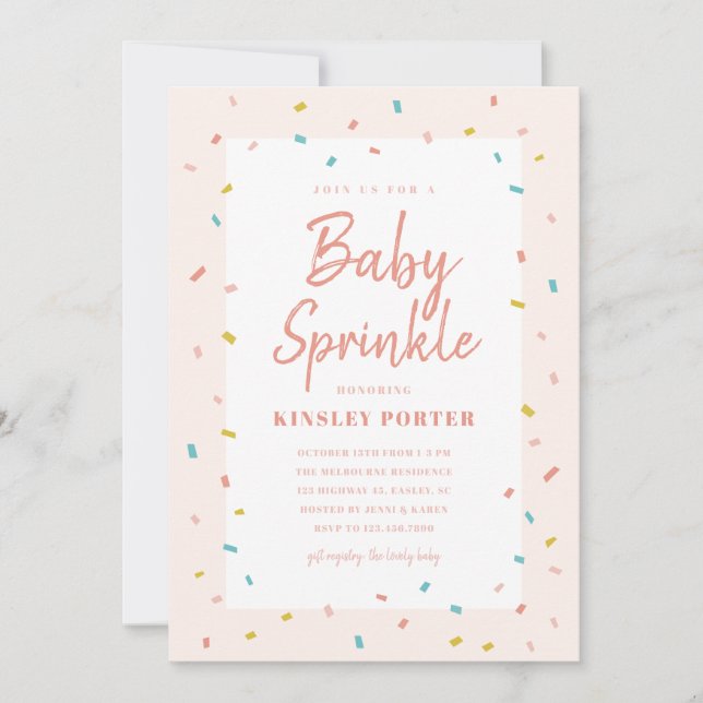 Carte Cartons d'invitation pour Baby Sprinkle (Devant)
