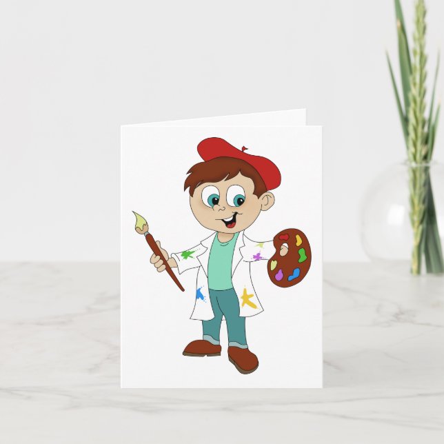 Carte Cartoon Artist Peintre Générique Toute utilisation (Devant)