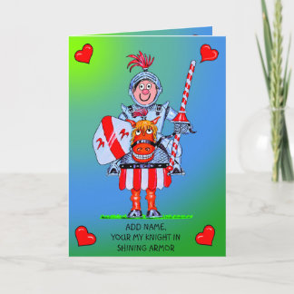Carte Cartoon birthday card knight inb shining armor