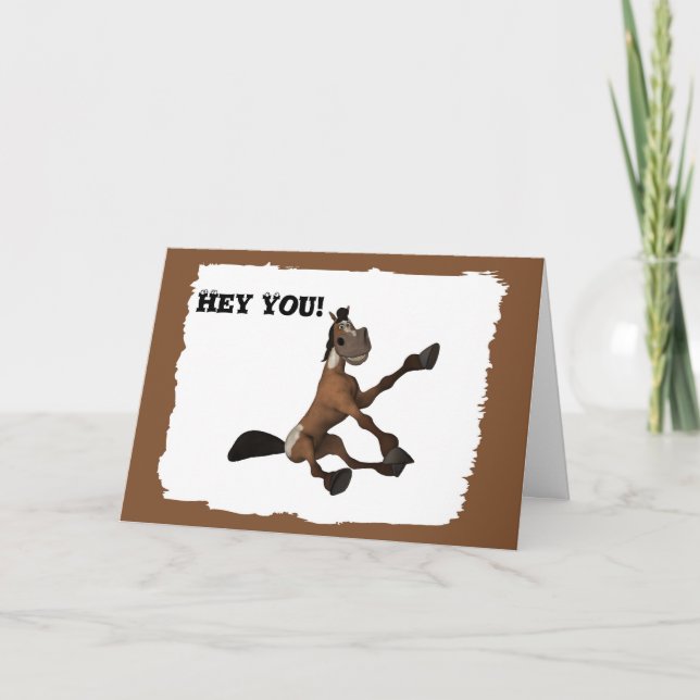 Carte Cartoon Cartoon Horse Grey Card (Devant)
