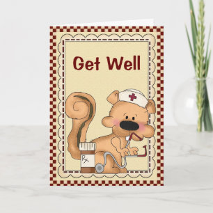Carte Cartoon Cartoon Squirrel Get Well Card