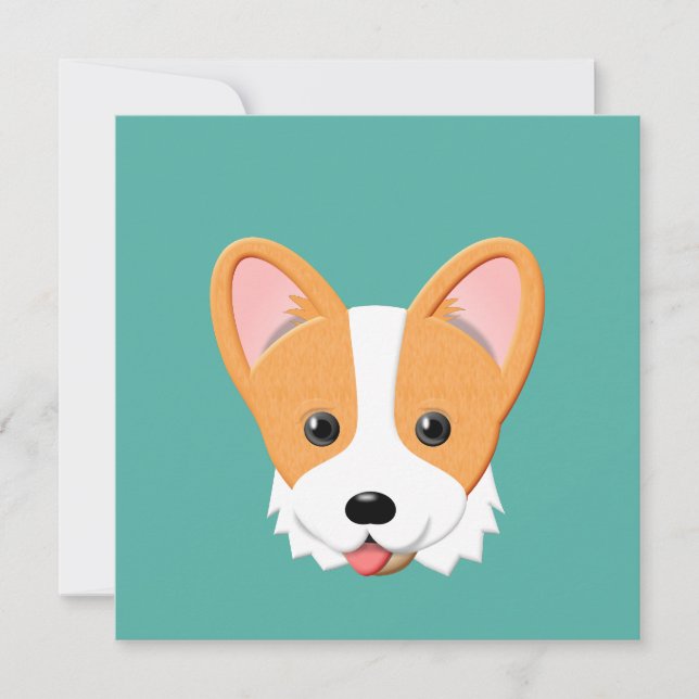 Carte Cartoon Corgi (Devant)
